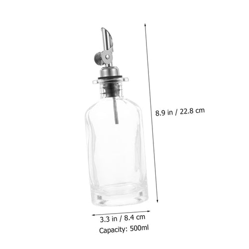 2pcs 500ml Stainless Steel Glass Oil Dispenser Bottles X435247