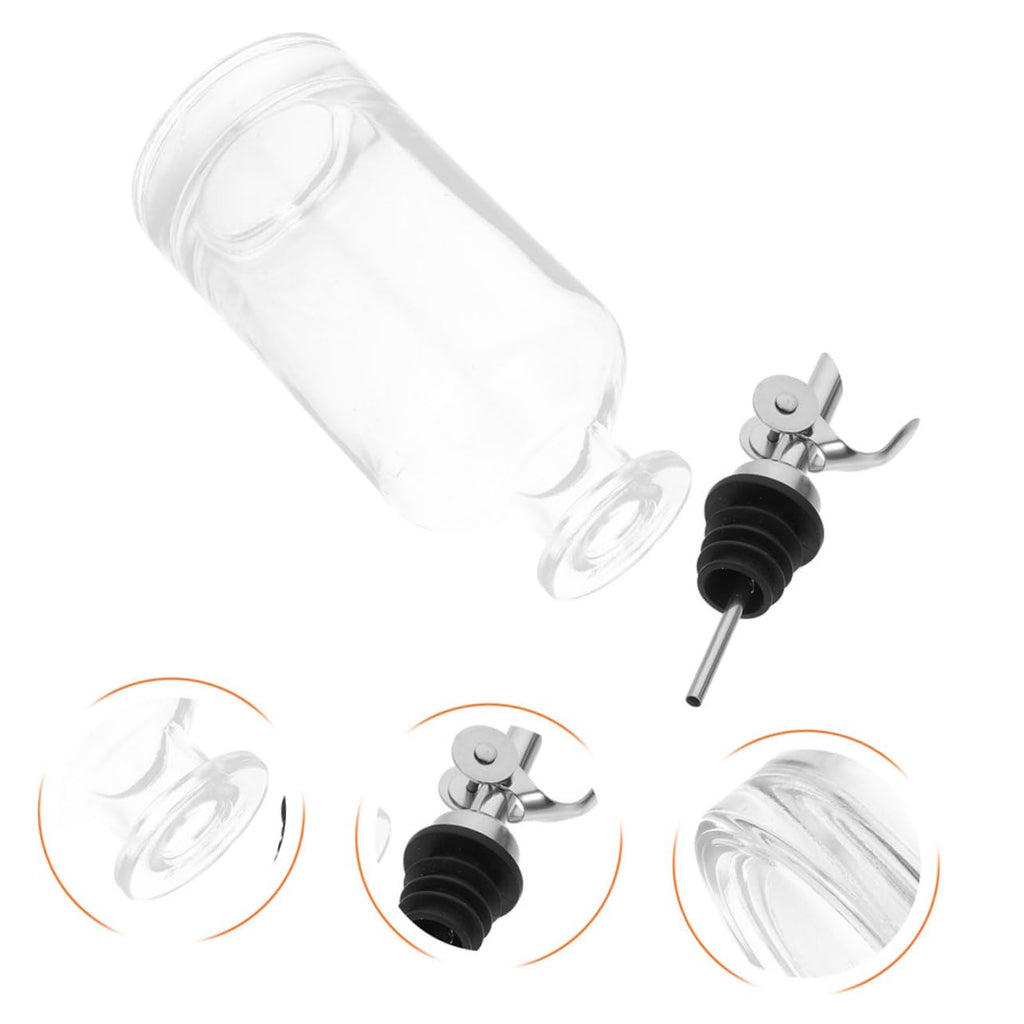 2pcs 500ml Stainless Steel Glass Oil Dispenser Bottles X435247