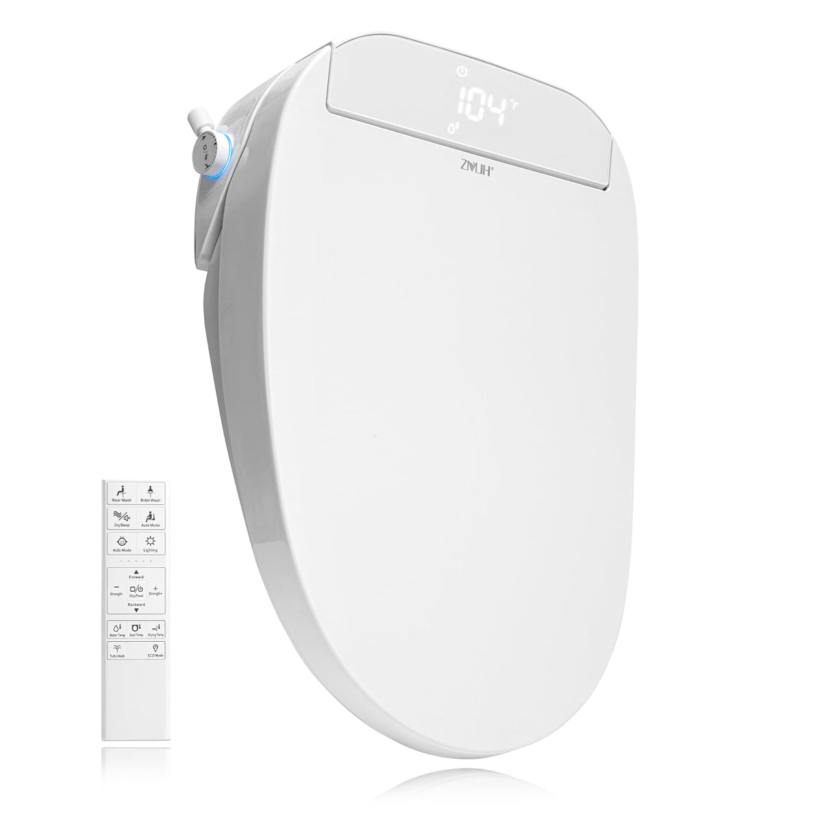 Smart Bidet Toilet Seat with Warm Water, Heated Seat, Remote - White E2728