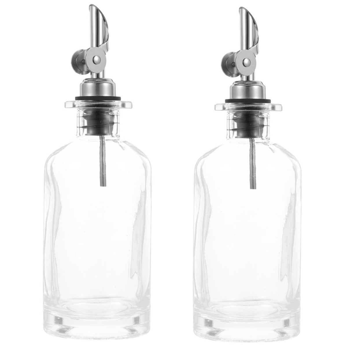 2pcs 500ml Stainless Steel Glass Oil Dispenser Bottles X435247