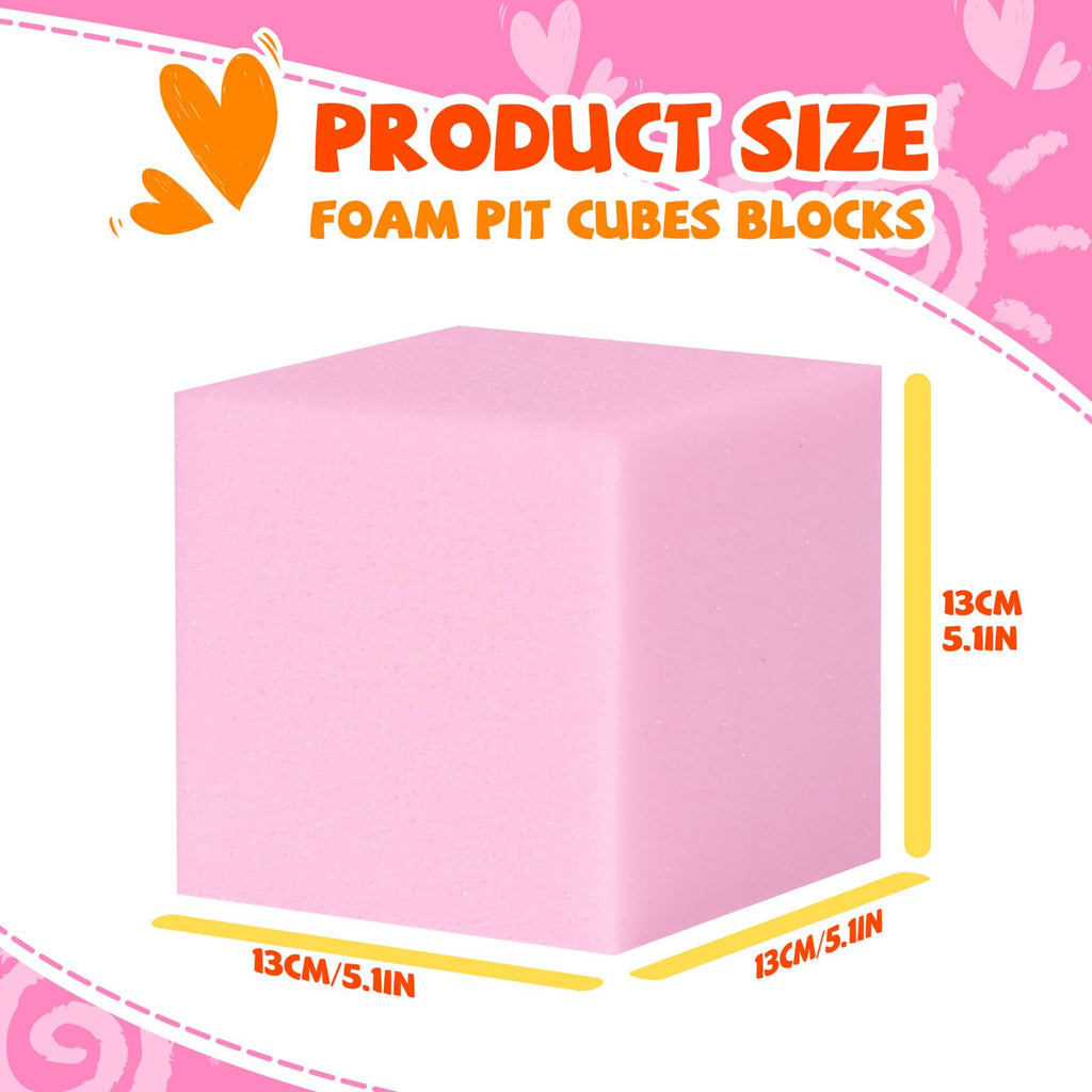 5 Inch Foam Cubes, 48-Pack Light Pink W229