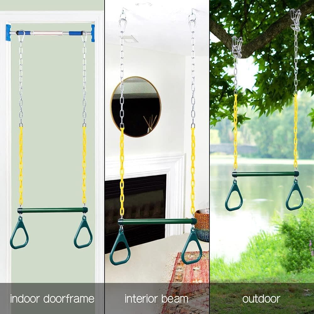 16" Heavy Duty Chain Swing Bar with Locking Carabiners W7444