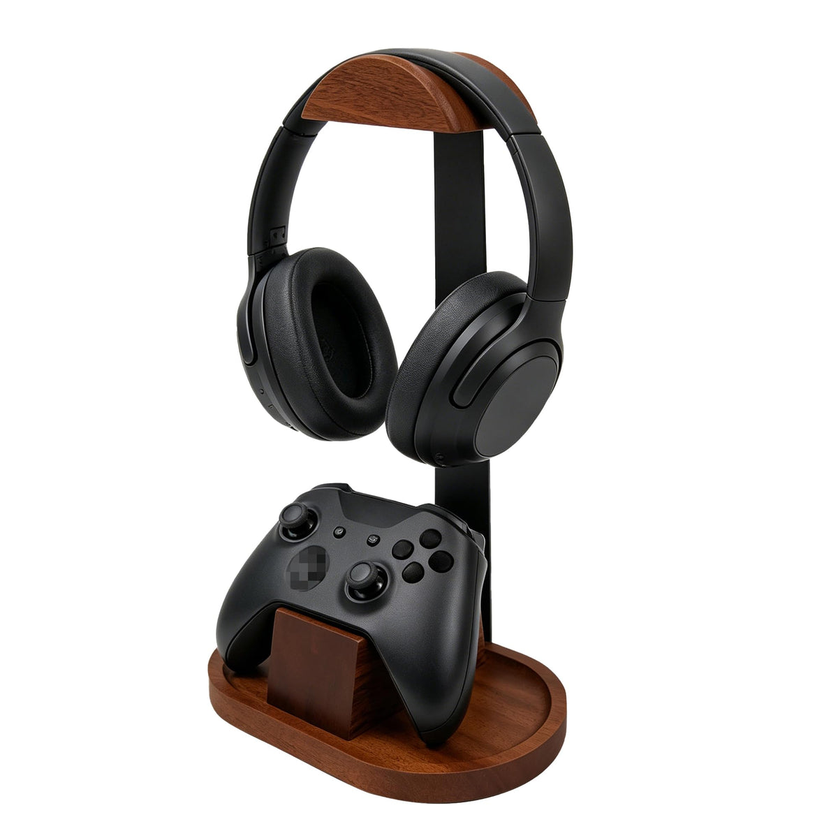 Wooden Headphone Stand with Storage Base W76596