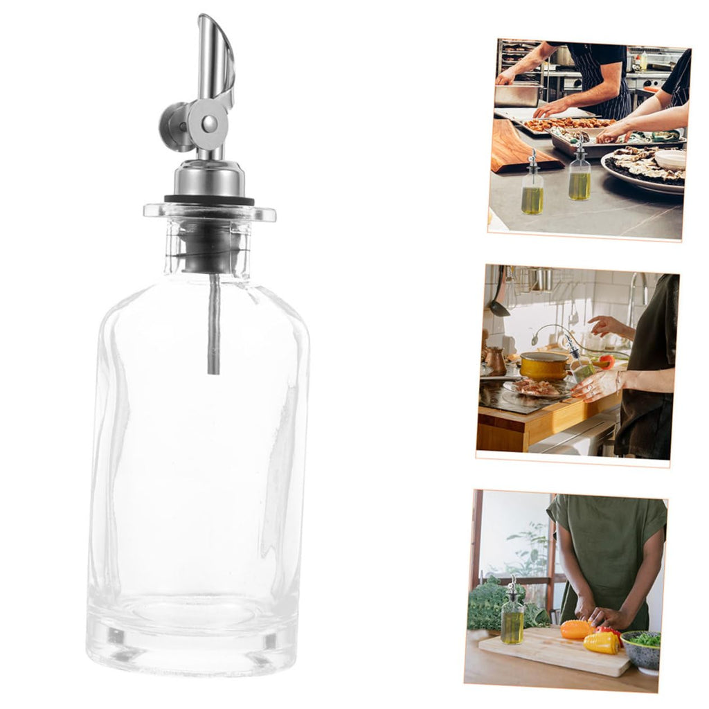 2pcs 500ml Stainless Steel Glass Oil Dispenser Bottles X435247