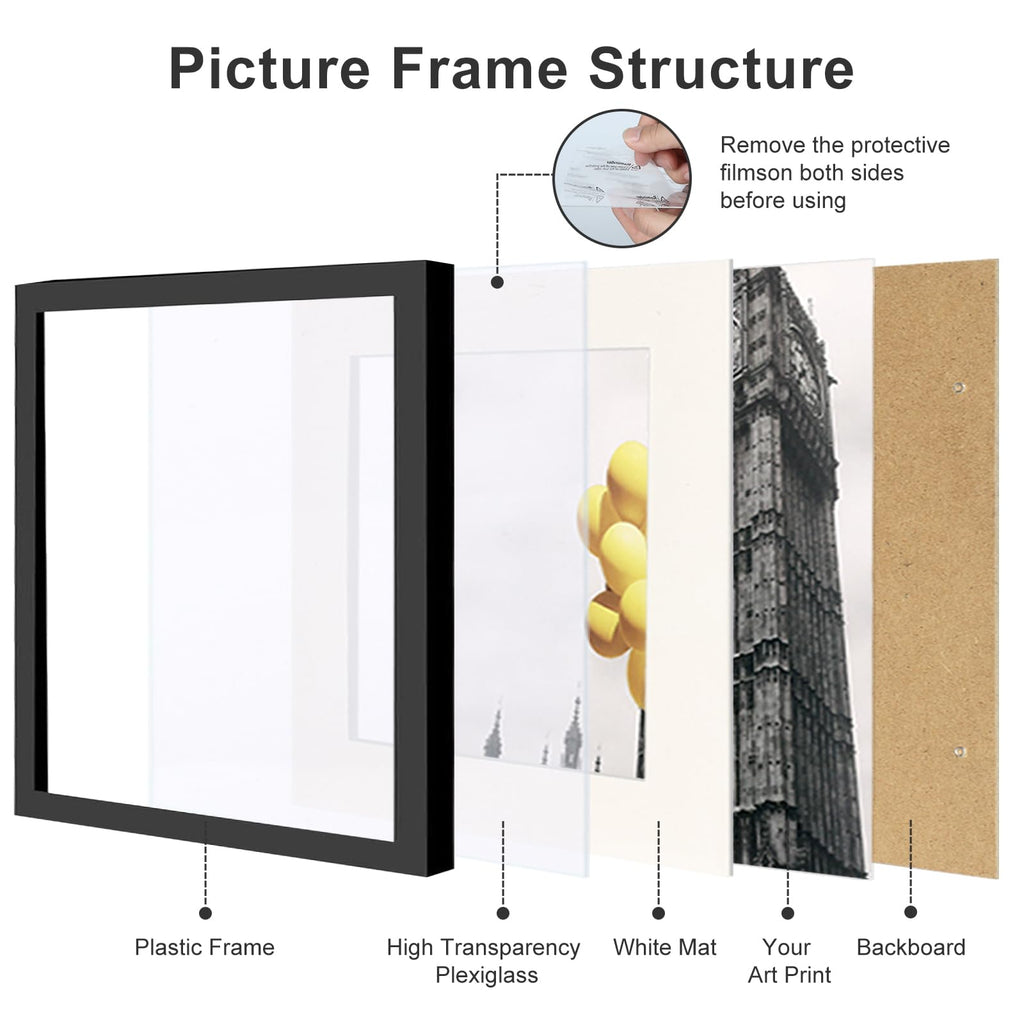 Black 12x12 Picture Frame Set of 9 D14361