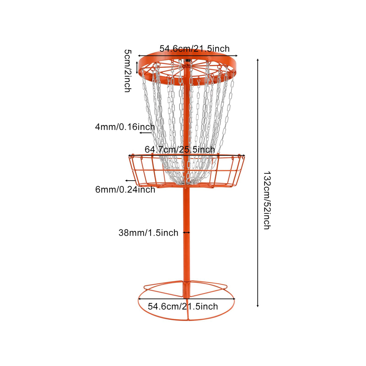 Portable Disc Golf Basket with 24-Chain Catching System M550553