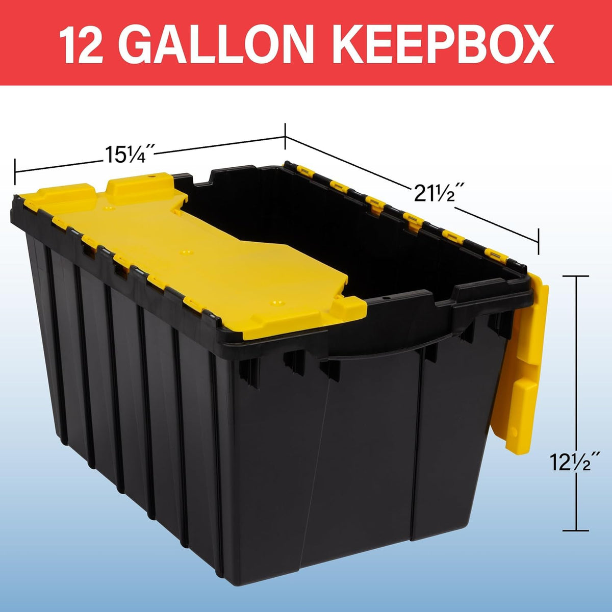 12 Gal Stackable Storage Box with Attached Lid E283246