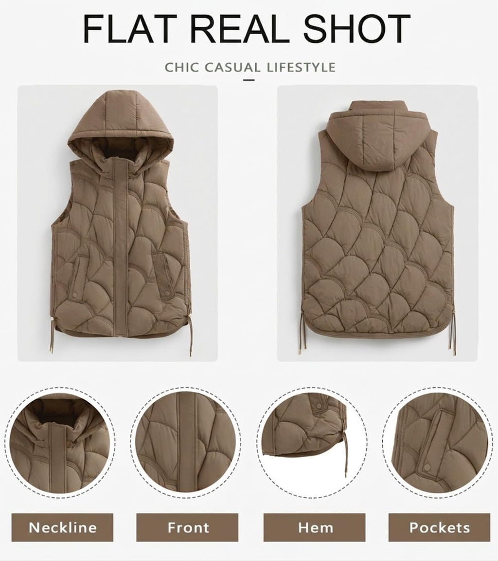 Sleeveless Zip Up Puffer Vest E218207