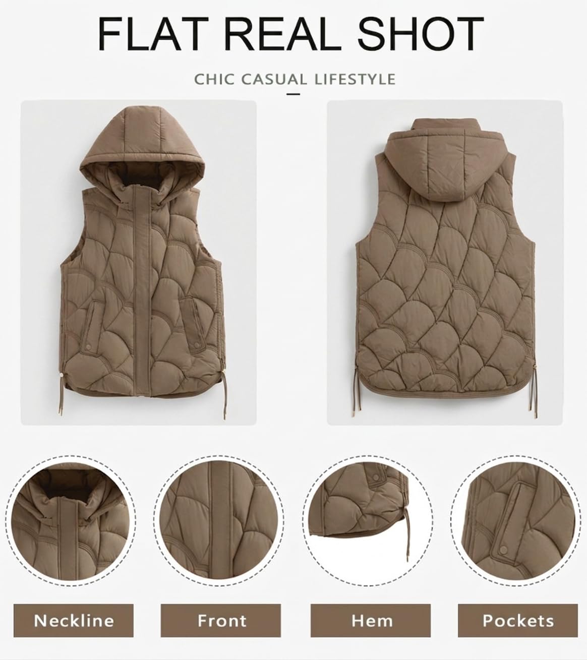 Sleeveless Zip Up Puffer Vest E218207