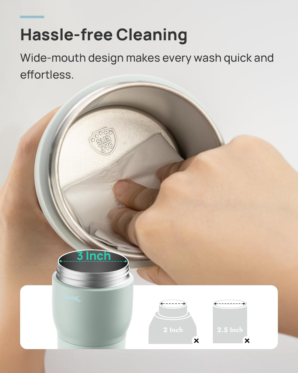 Portable Bottle Warmer with Sterilizer, 5 Temp Settings, Mint Green Y1764