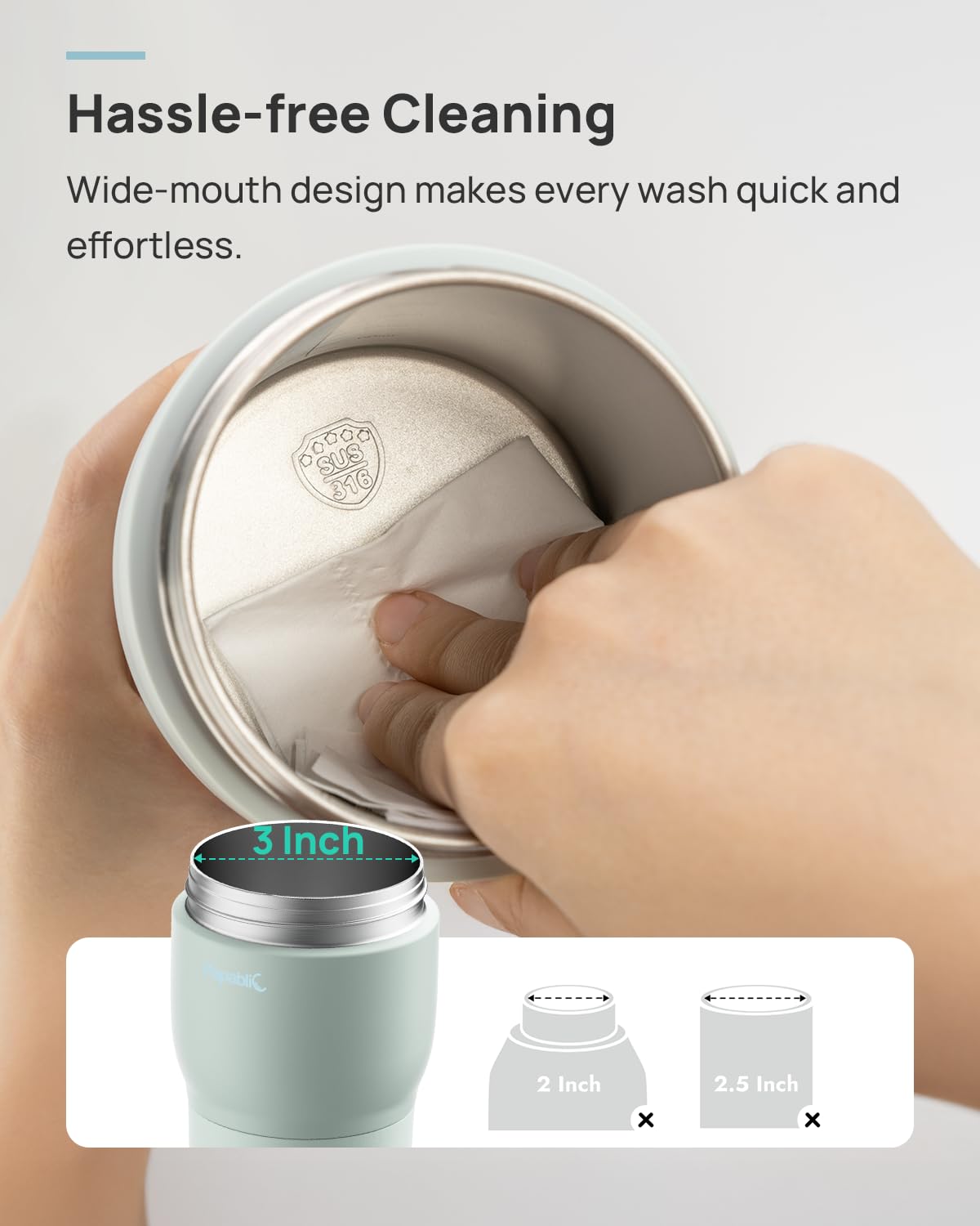 Portable Bottle Warmer with Sterilizer, 5 Temp Settings, Mint Green Y1764