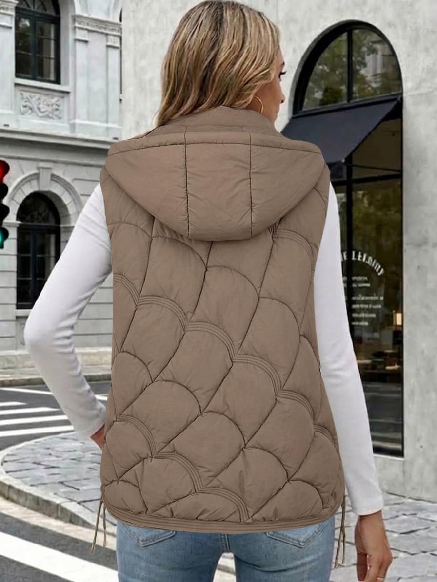 Sleeveless Zip Up Puffer Vest E218207