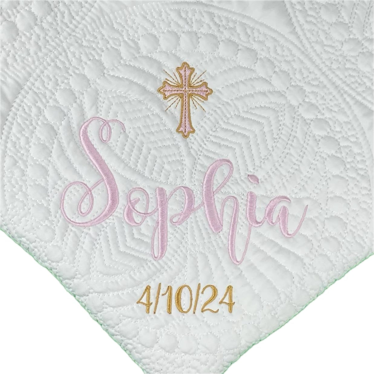 Custom Embroidered Baby Quilt Blankets, 2 Sizes F490