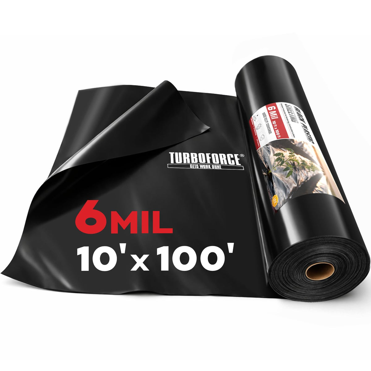 6 Mil Black Heavy Duty Waterproof Polyethylene Sheeting Roll X63488