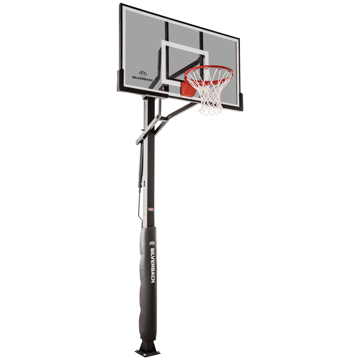 Height Adjustable In-Ground Basketball Hoop with Tempered Glass Backboard X6917
