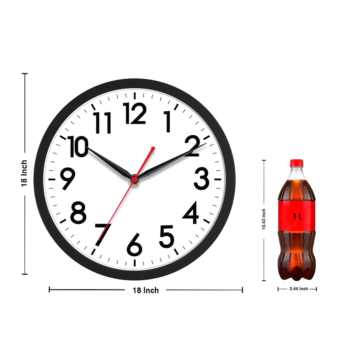 18 Inch Silent Battery Operated Analog Wall Clock J2404