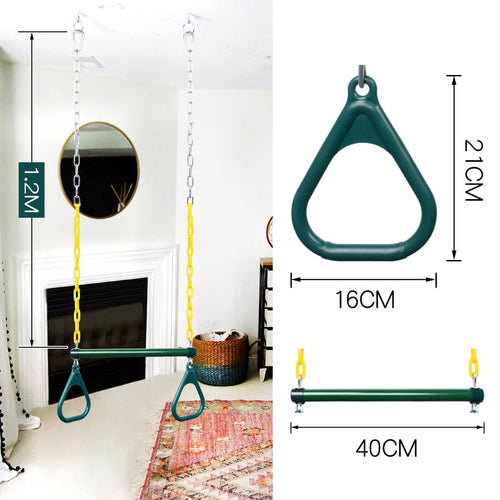 16" Heavy Duty Chain Swing Bar with Locking Carabiners W7444