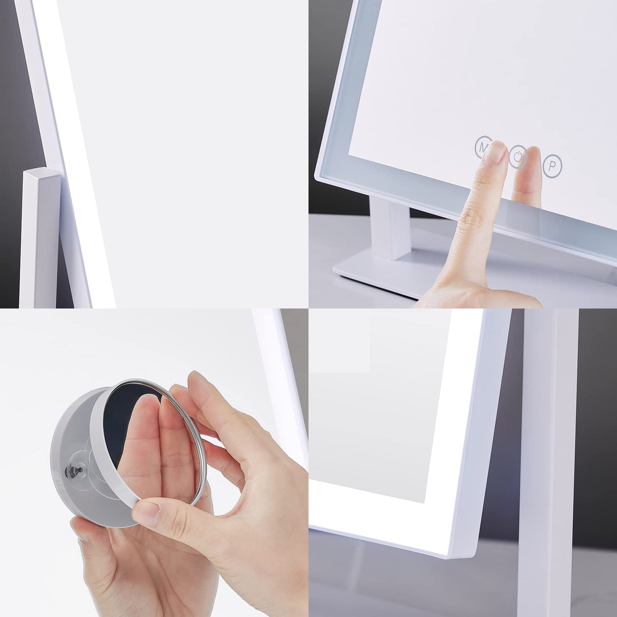 Lighted Makeup Mirror with 5X Magnification, White H458