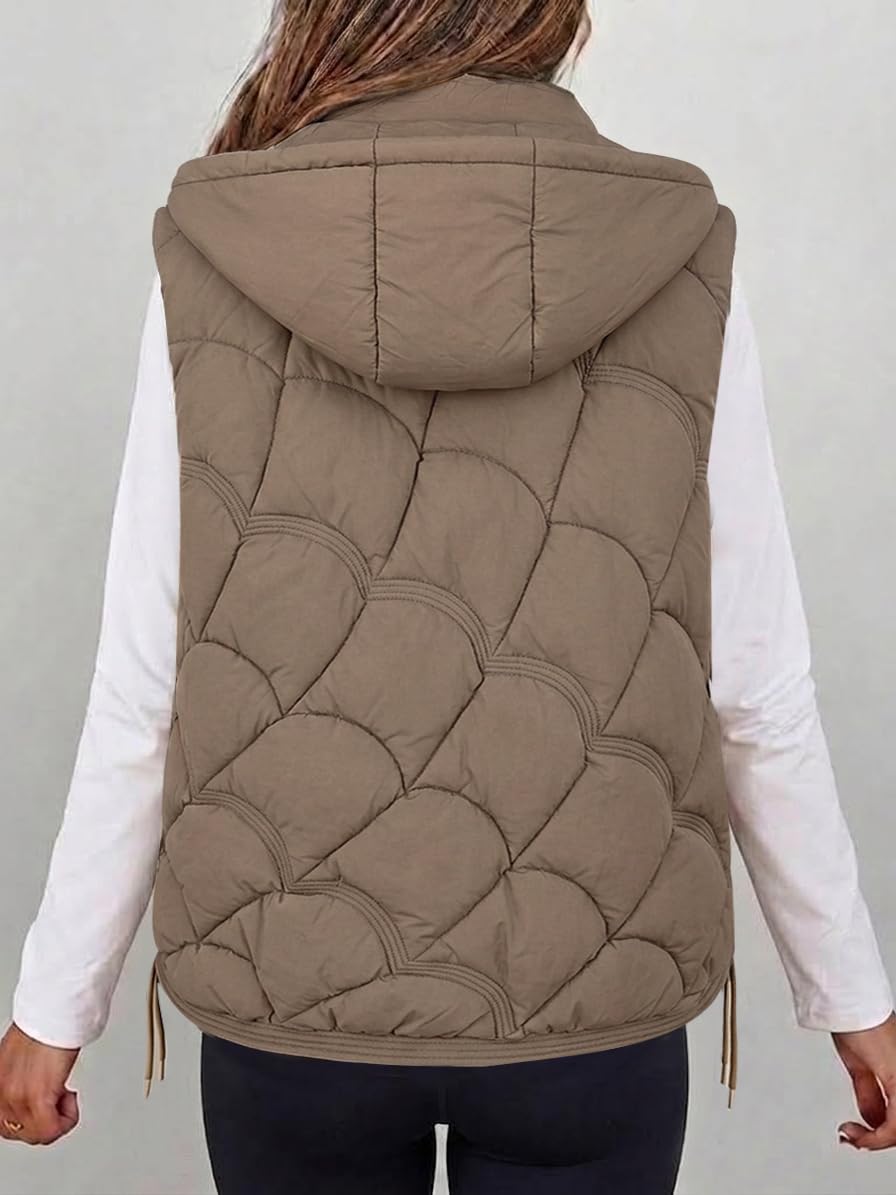 Sleeveless Zip Up Puffer Vest E218207