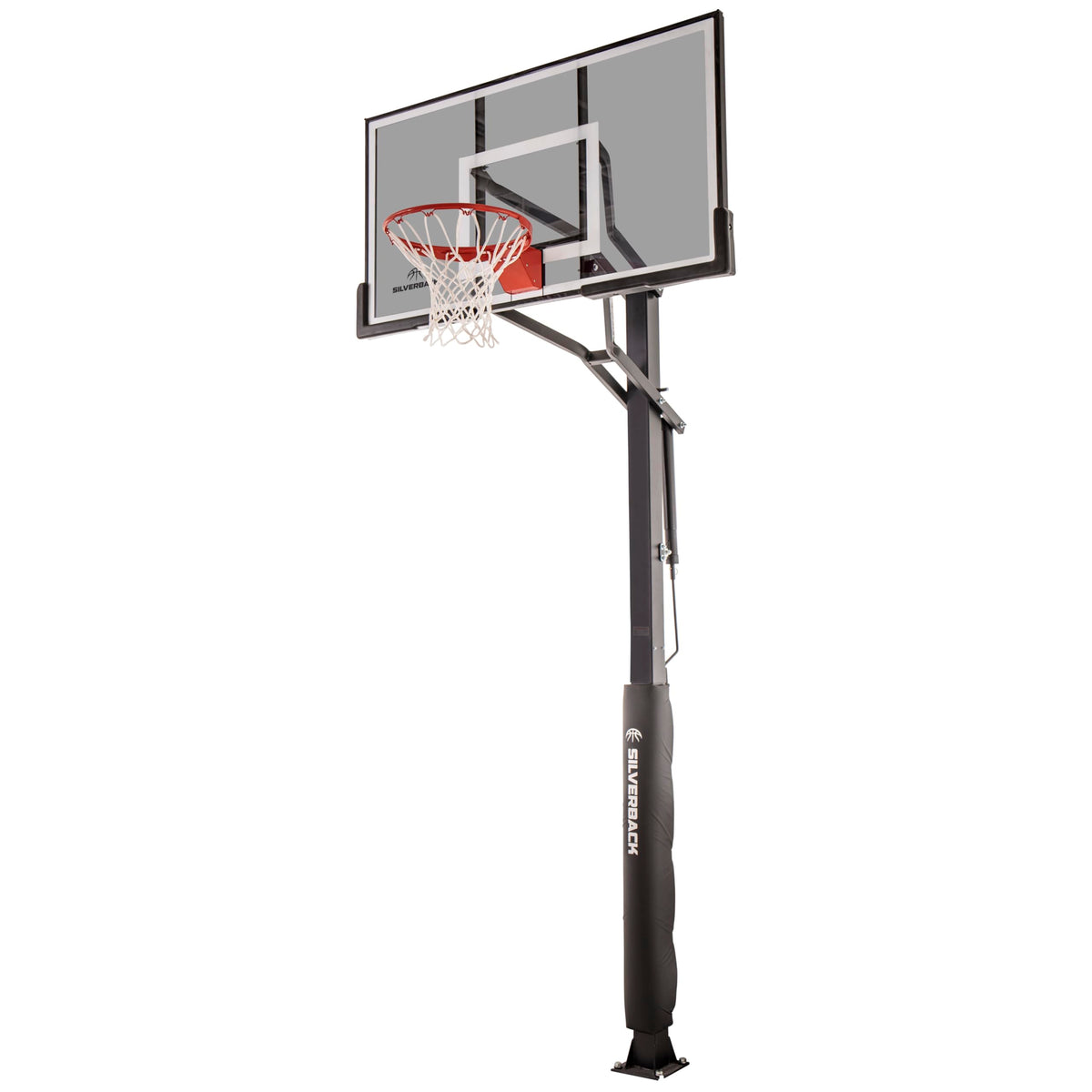 Height Adjustable In-Ground Basketball Hoop with Tempered Glass Backboard X6917
