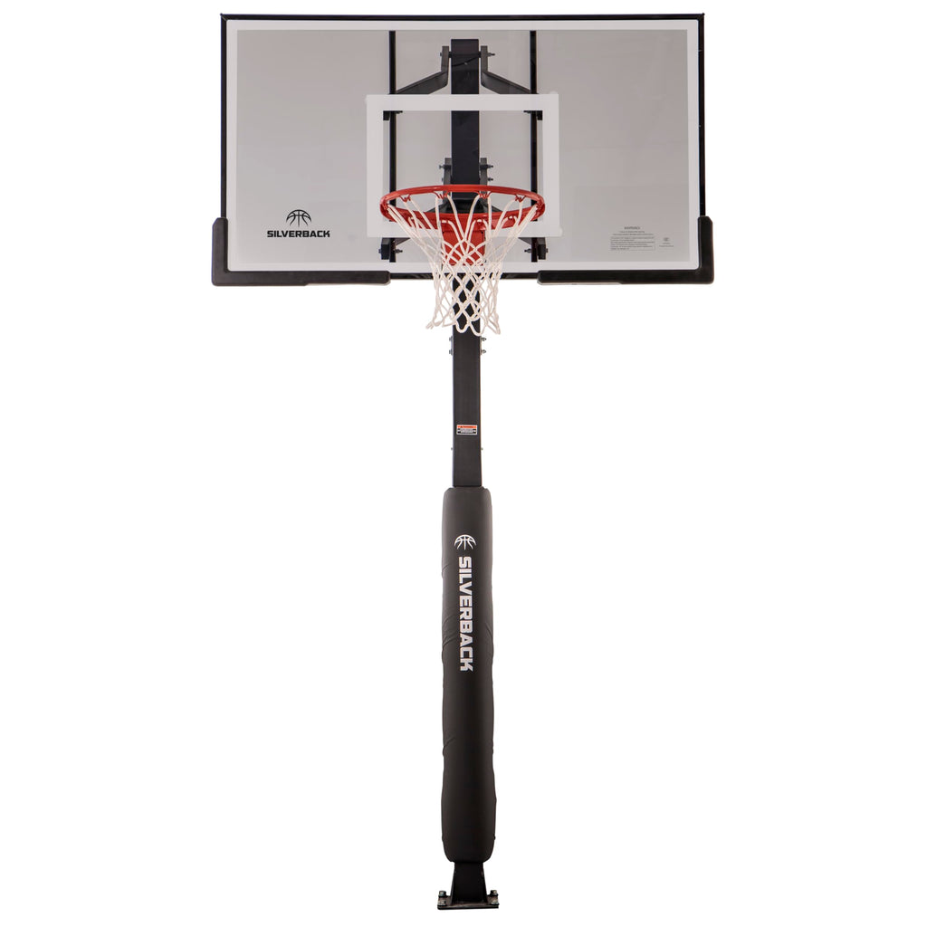 Height Adjustable In-Ground Basketball Hoop with Tempered Glass Backboard X6917