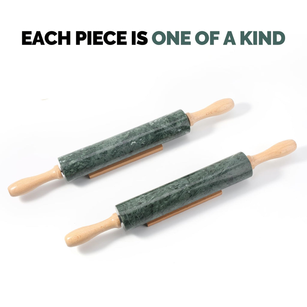 Natural Marble Rolling Pin with Mat and Scraper I279656