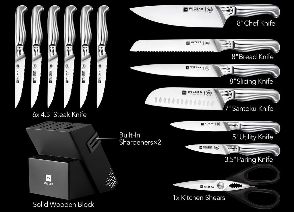 15 Piece German Steel Kitchen Knife Set with Block H165070