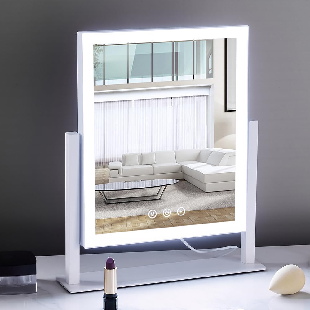 Lighted Makeup Mirror with 5X Magnification, White H458