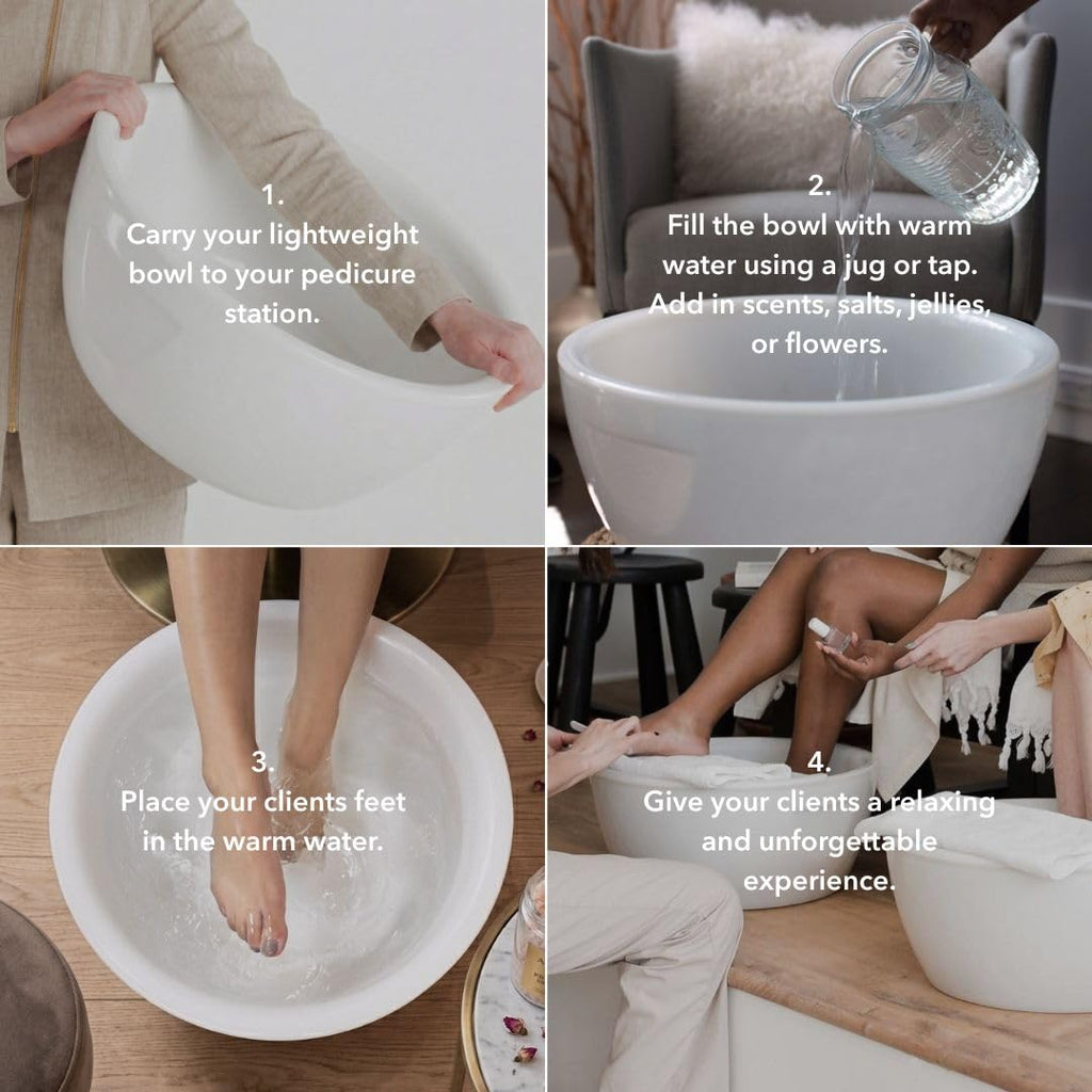 White Portable Pedicure Foot Bath Basin S471