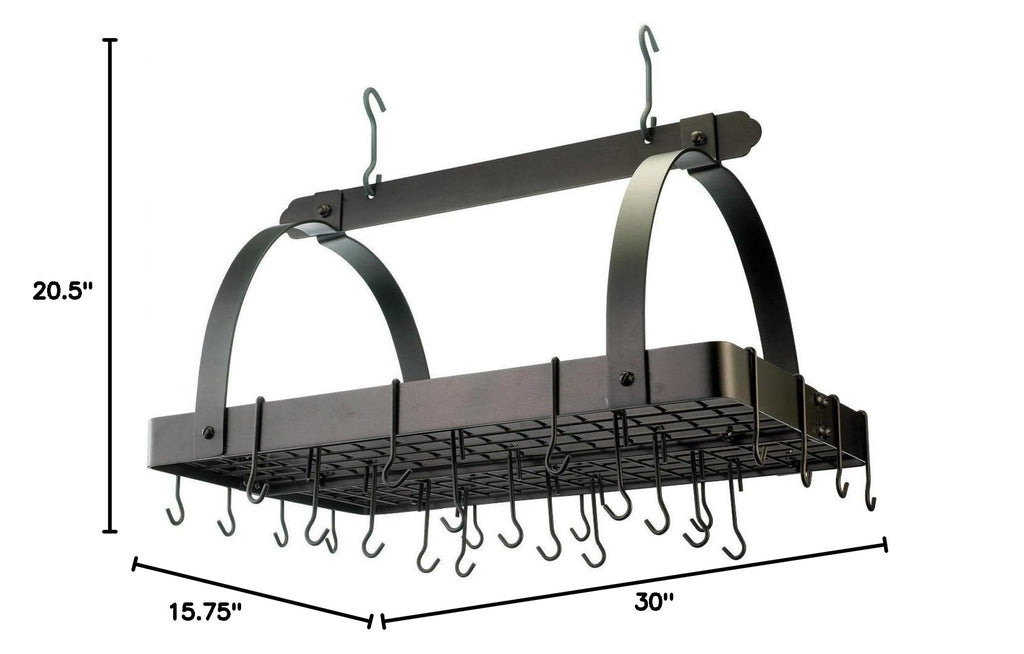 Hanging Pot Rack with Grid & 24 Hooks Q36898