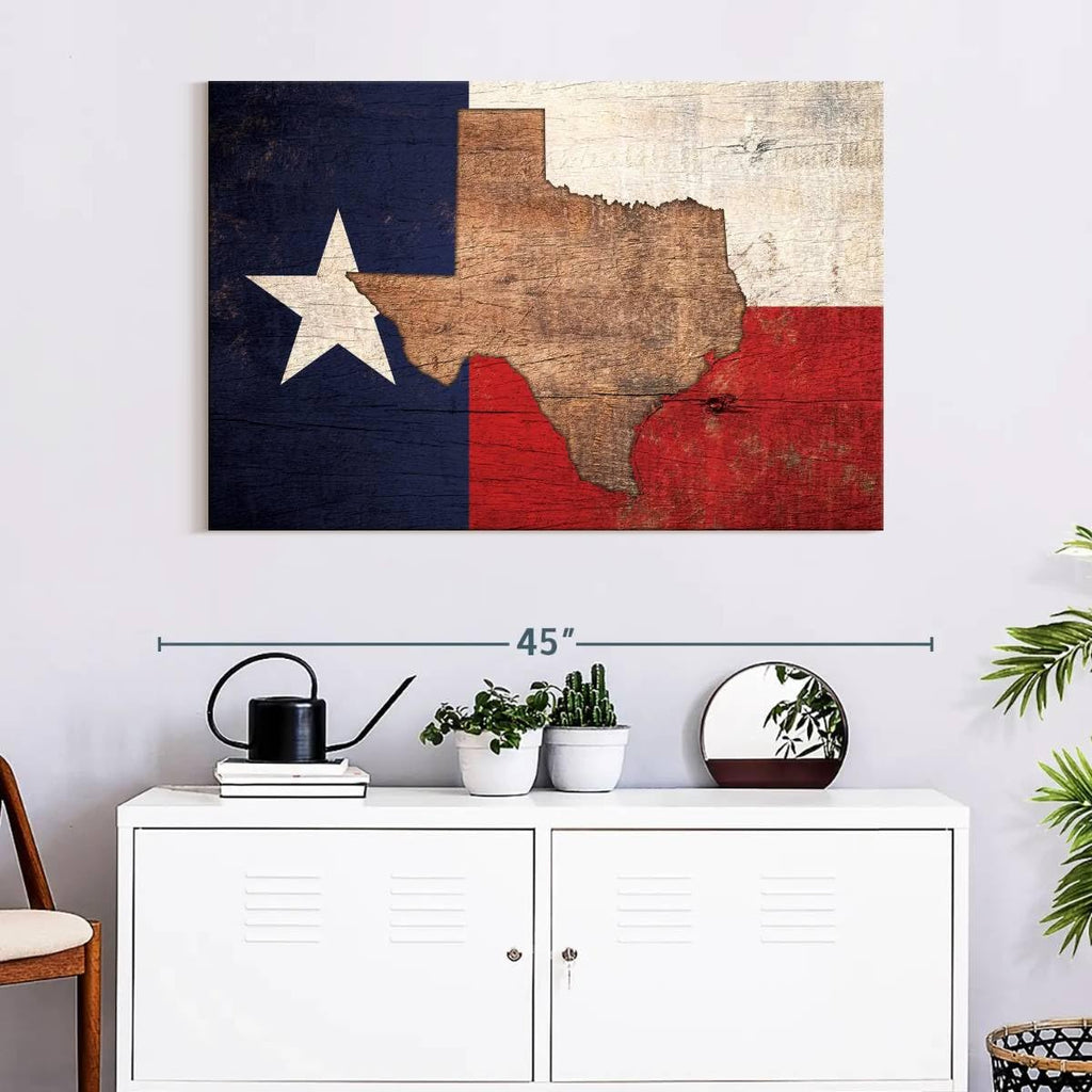 Texas Flag Horizontal Wrapped Canvas Wall Art W70993