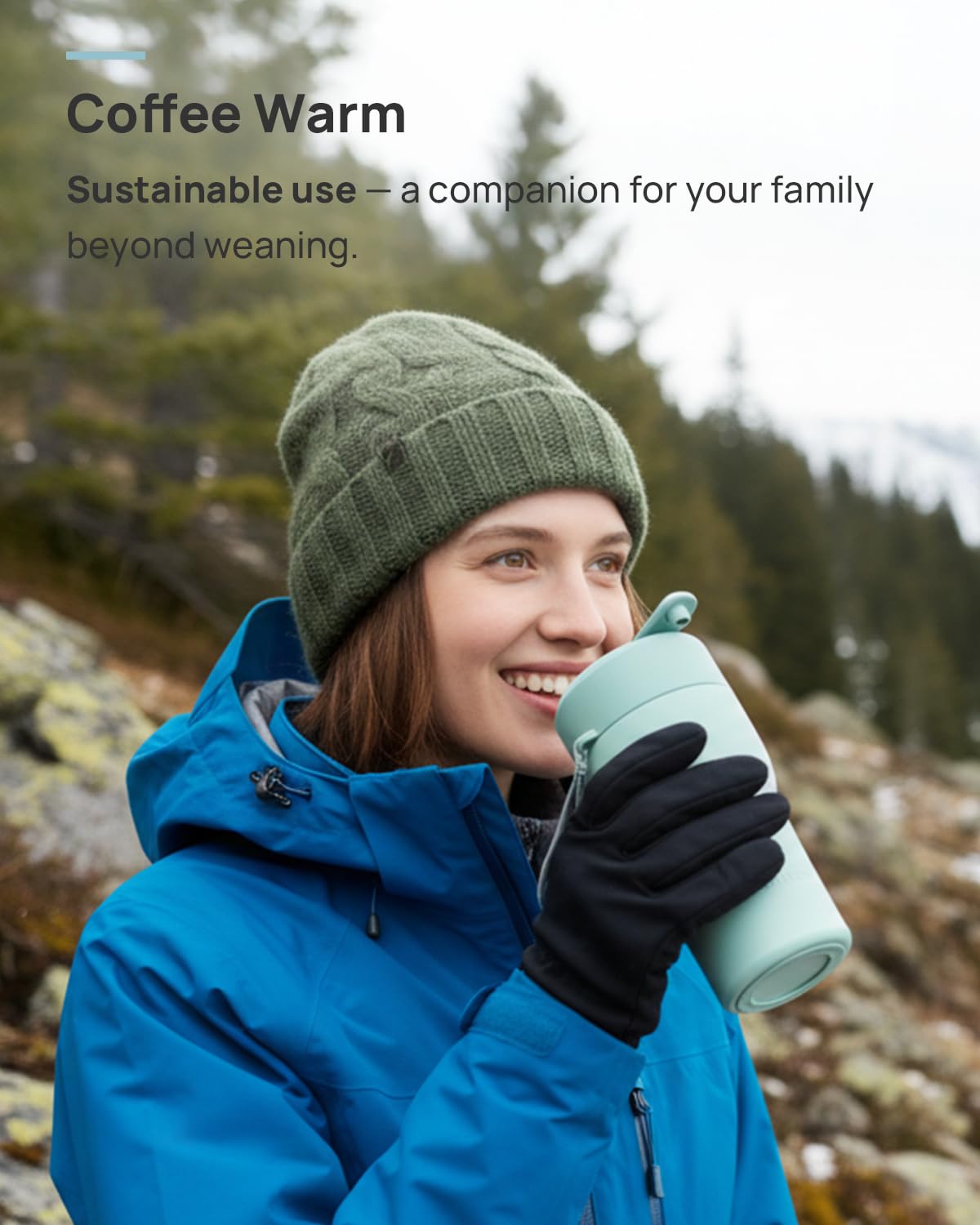 Portable Bottle Warmer with Sterilizer, 5 Temp Settings, Mint Green Y1764