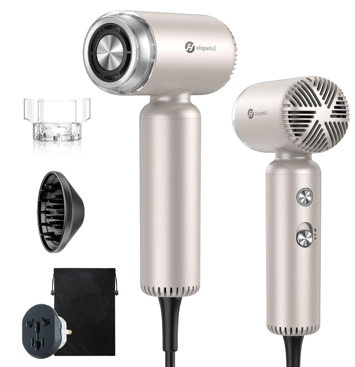 Gold 1500W Ionic Travel Hair Dryer with Diffuser T361695