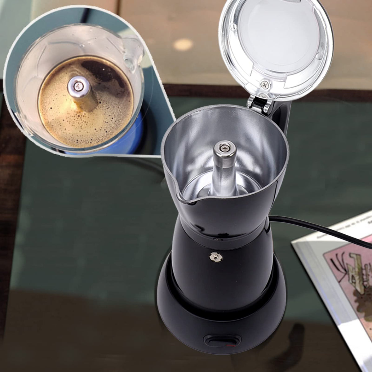 300ML 6 Cup Electric Mocha Pot Coffee Maker I8970