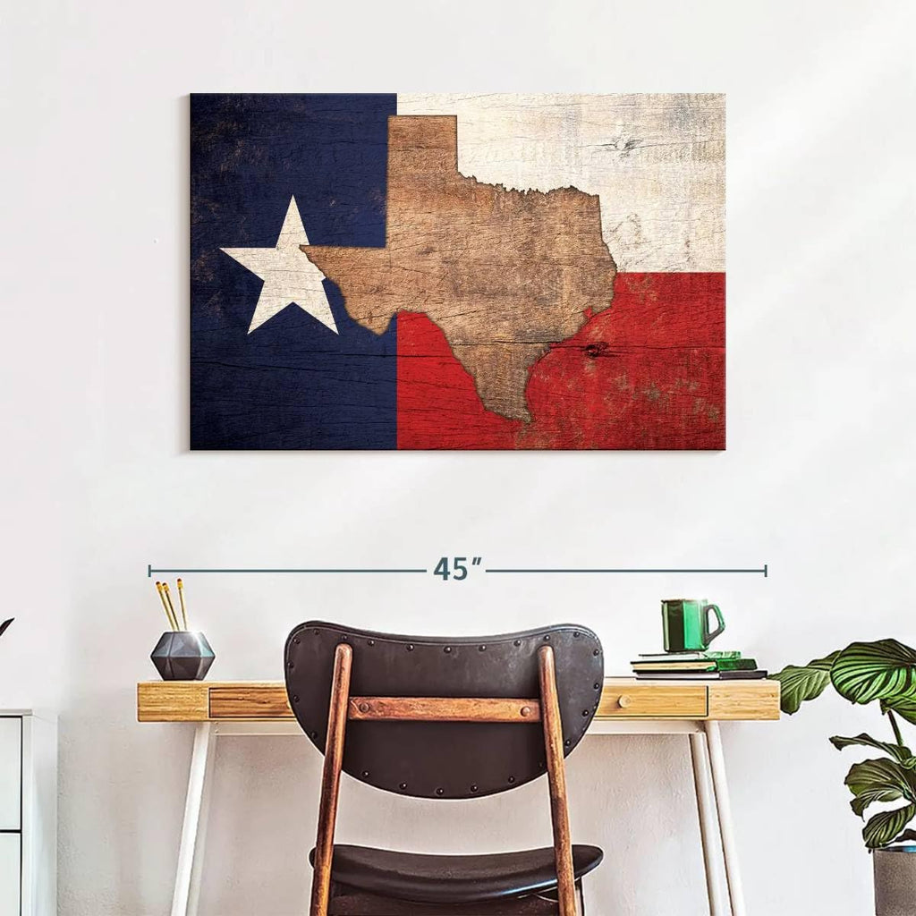Texas Flag Horizontal Wrapped Canvas Wall Art W70993