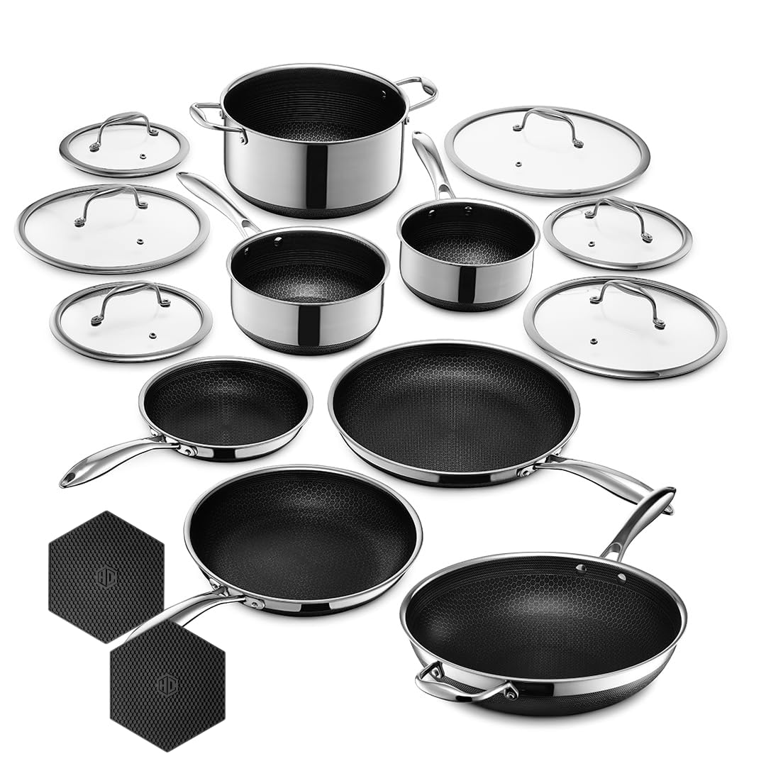 Nonstick 15-Piece Cookware Set with Lids A93886