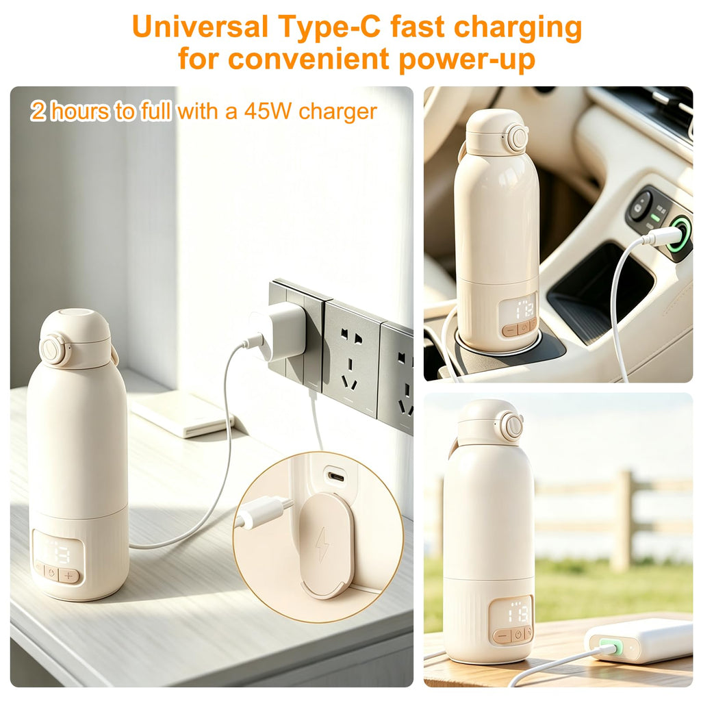 Portable Bottle Warmer 17OZ /500ml White S359