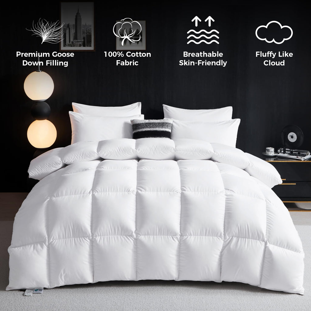 Goose Down Comforter King Organic Cotton Duvet Insert G260762