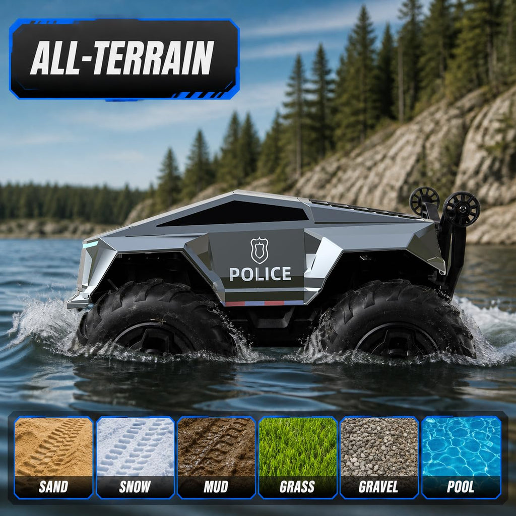 1:16 Amphibious 4WD Waterproof RC Truck with 2 Rechargeable Batteries H155