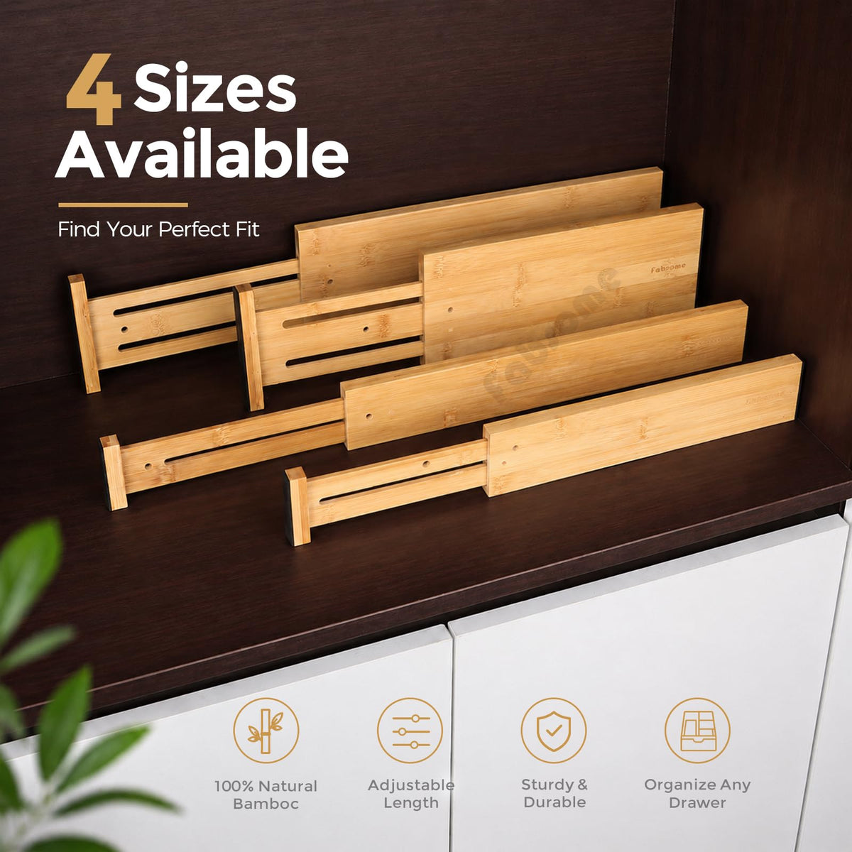 Bamboo Drawer Divider 6 Pack O6082