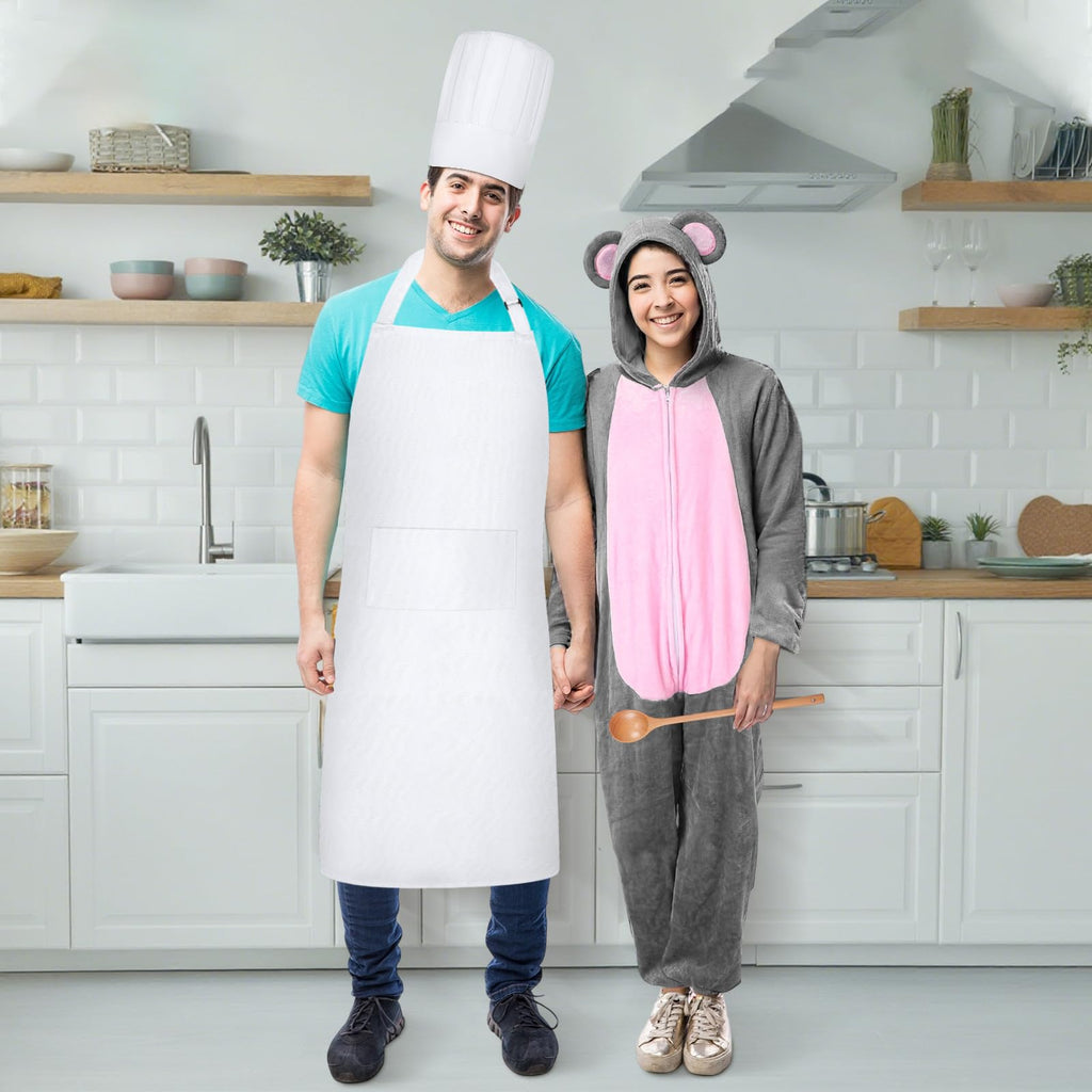4 Pcs Gray Mouse Chef Costume Set with Hat Apron Spoon K1792