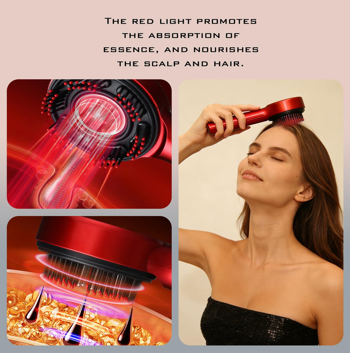 Rechargeable Cordless Scalp Massage Comb with Oil Applicator I5294