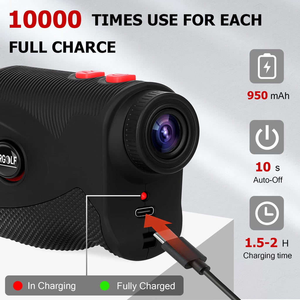 1200 Yards Golf Rangefinder with Slope, 7X Magnification, Rechargeable Battery W208251