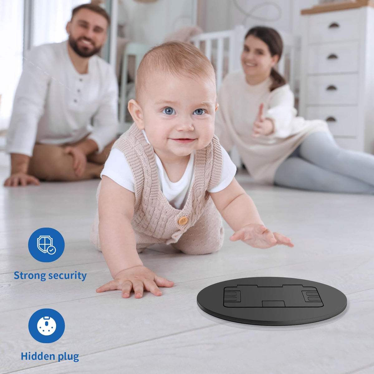 Recessed Floor Outlet Box 1-Gang with USB A Charging Port K5279