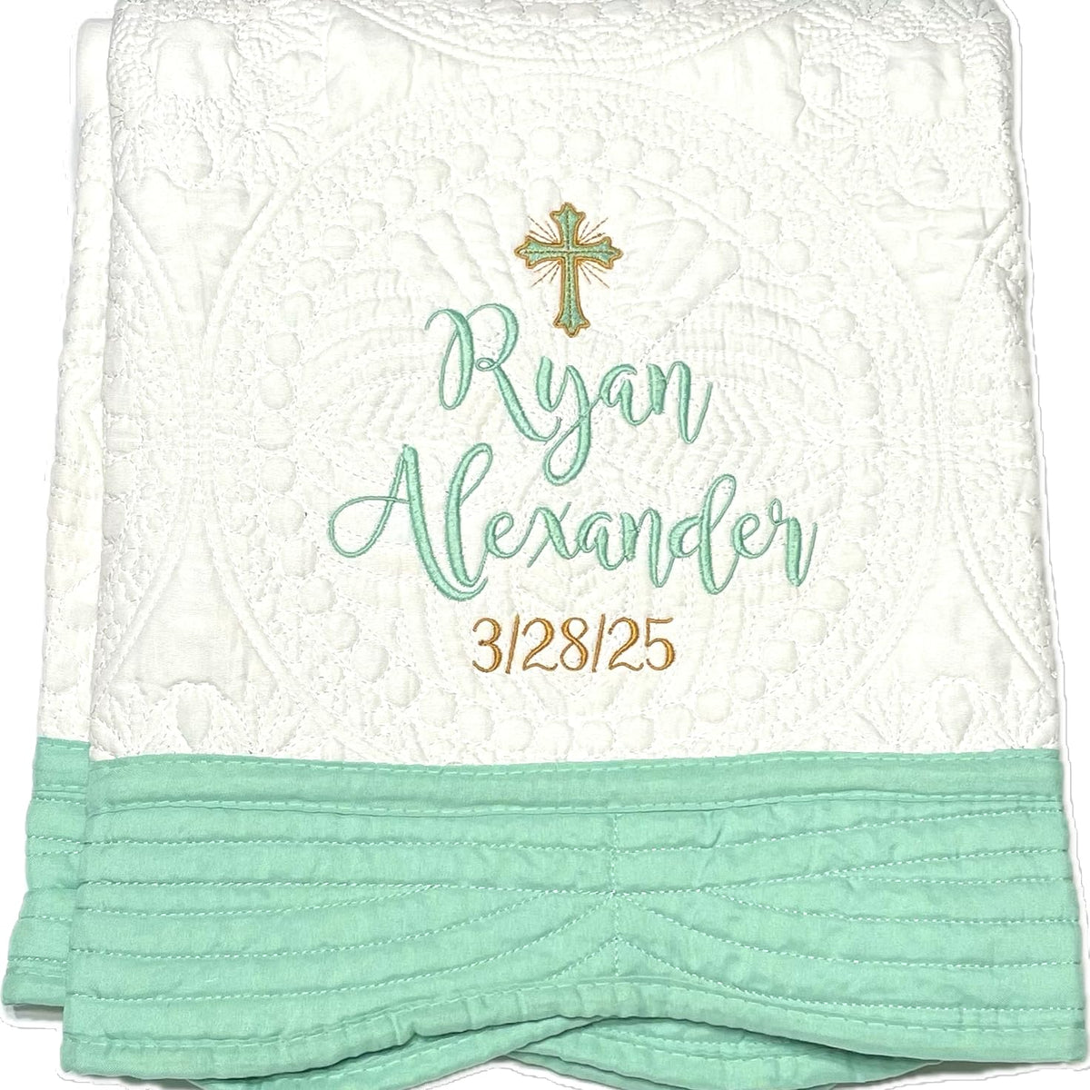 Custom Embroidered Baby Quilt Blankets, 2 Sizes F490