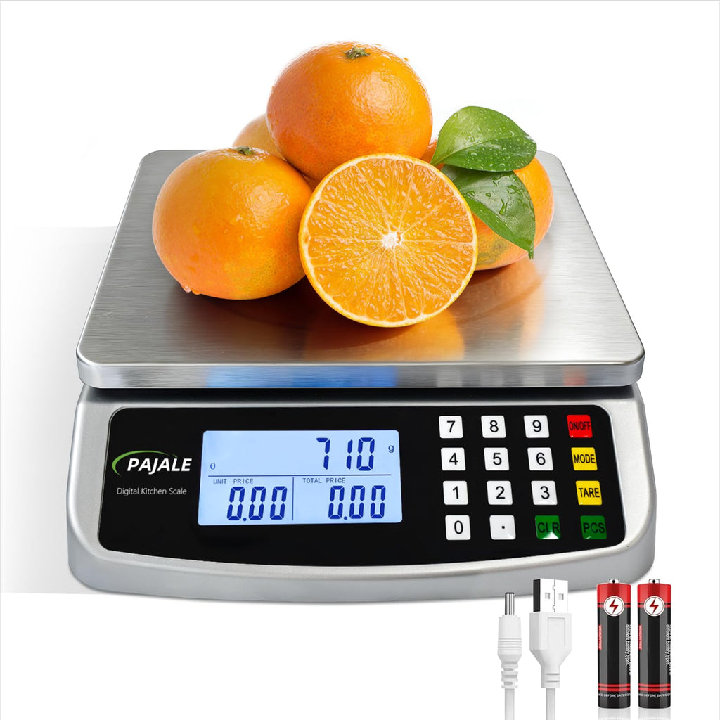 Large 110 lb Commercial Kitchen Food Scale 50kg 304 Stainless Steel R39485