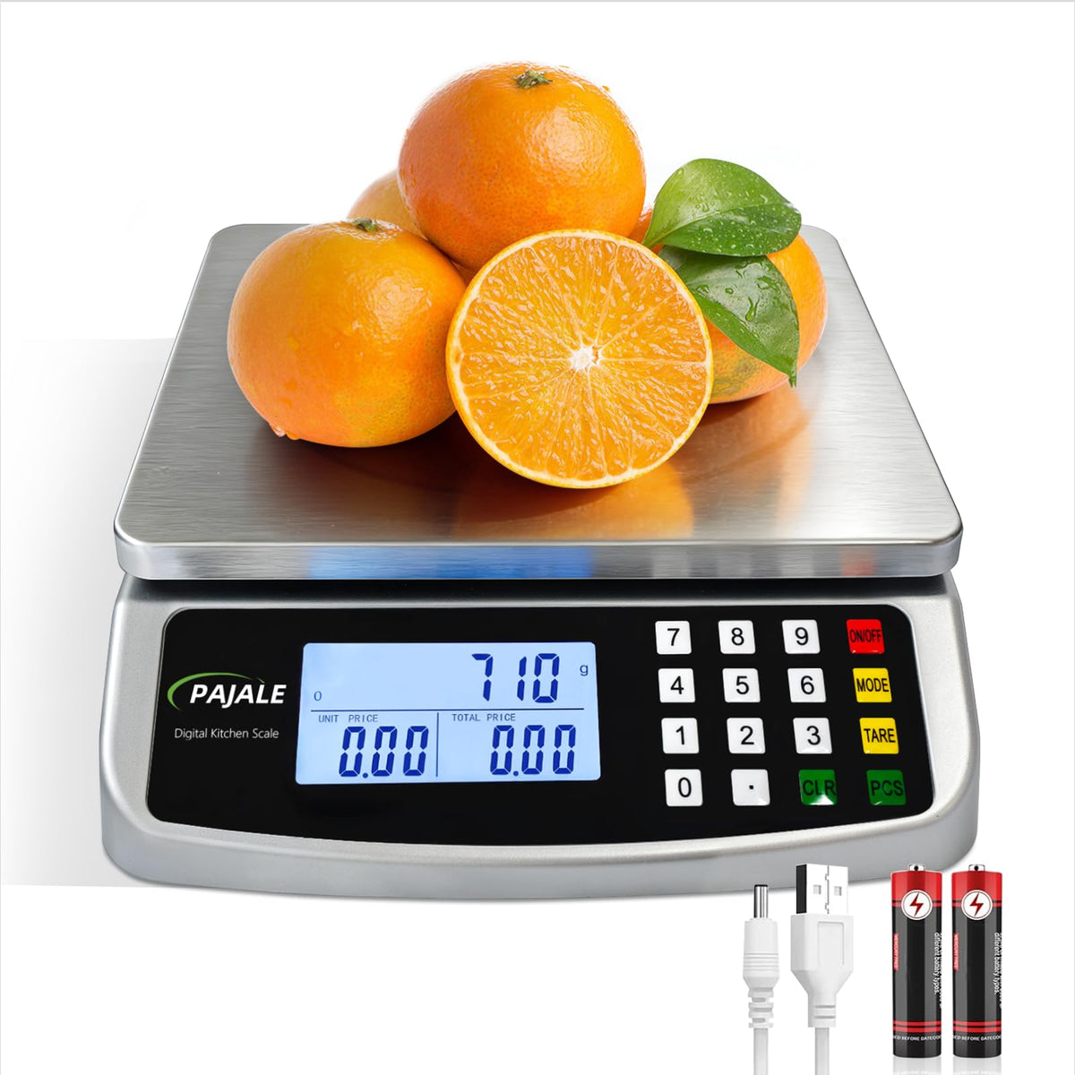 Large 110 lb Commercial Kitchen Food Scale 50kg 304 Stainless Steel R39485