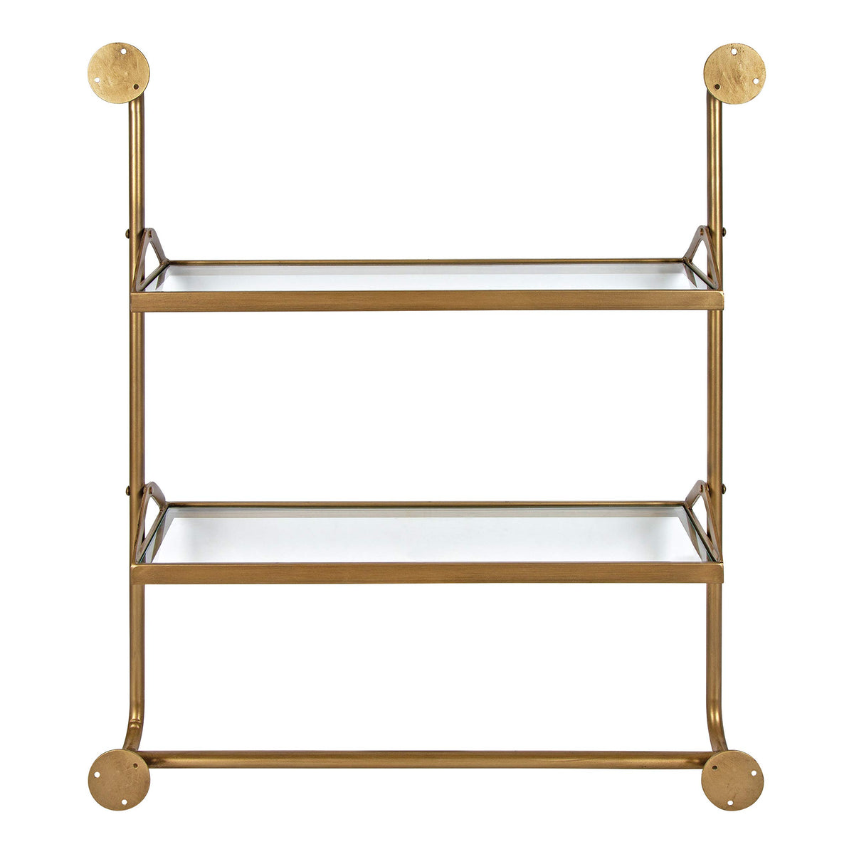 Gold Wall Shelf with Glass Shelves M27326