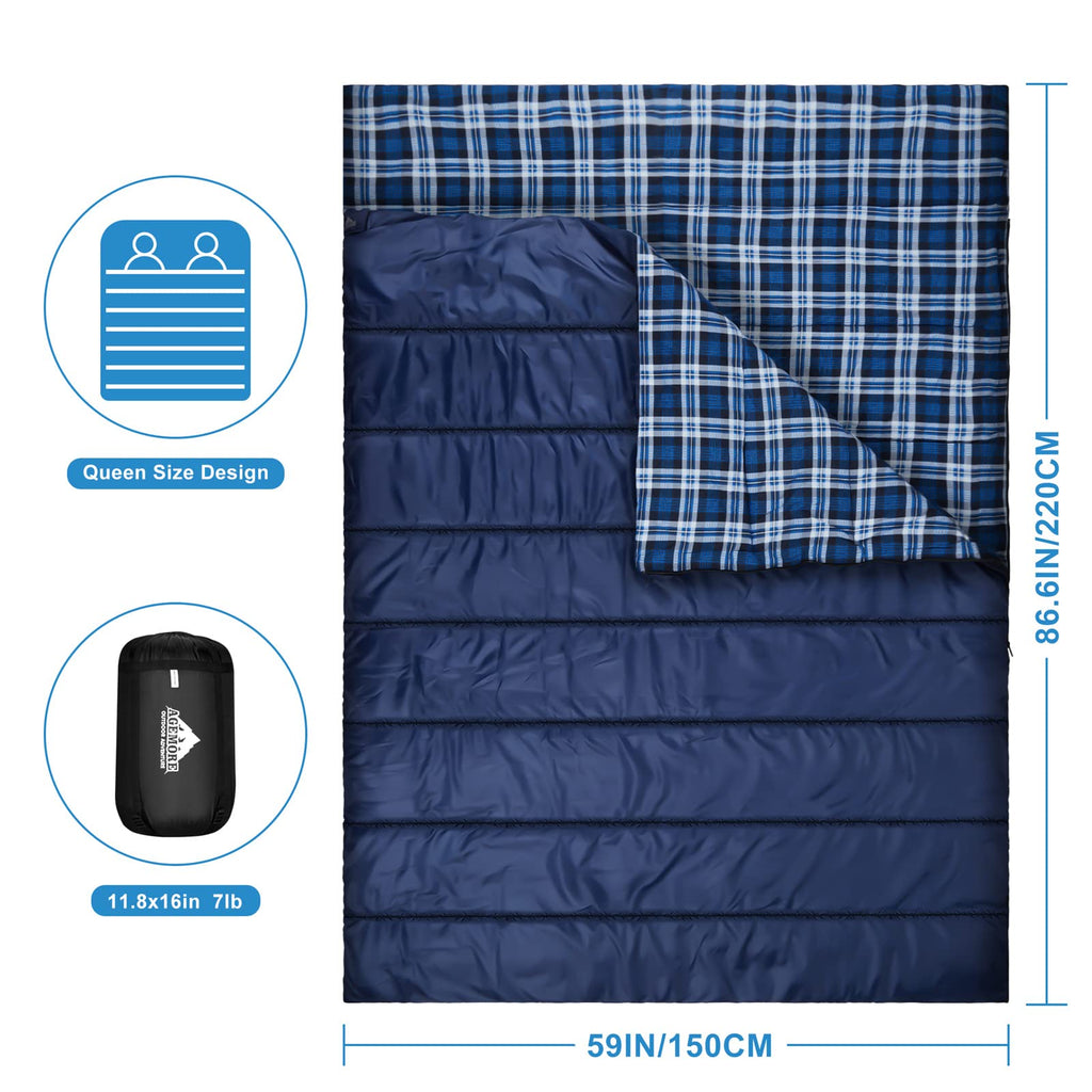 Cotton Flannel Double Sleeping Bag D550