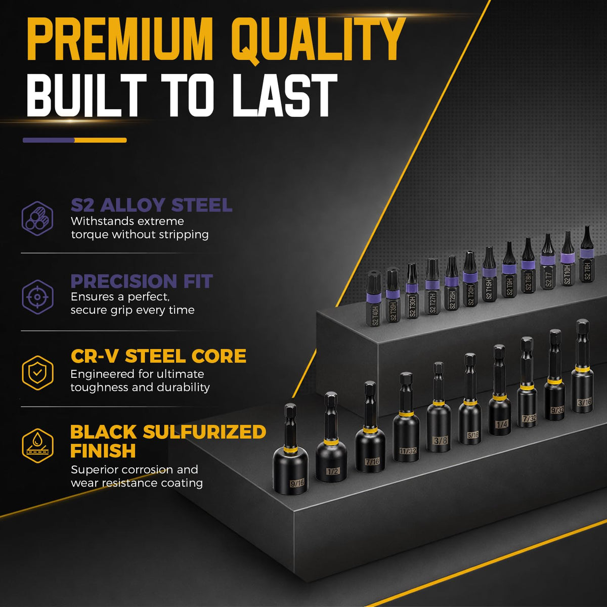 80 PCS Magnetic Impact Driver Bit Set V8013